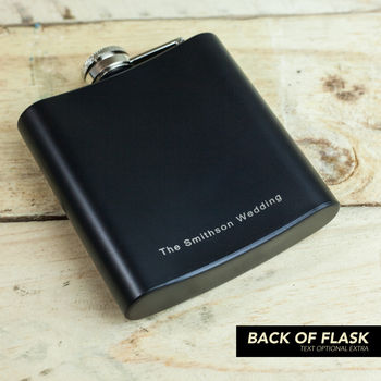 Personalised Black 6oz Hip Flask, 9 of 12