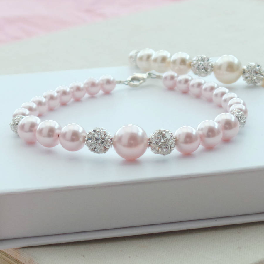 ella blush pink pearl bracelet by jewellery made by me