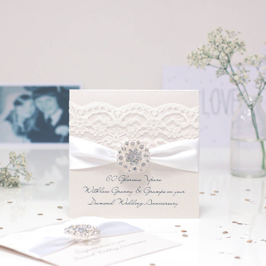 opulence diamond  wedding  personalised anniversary  card  by 
