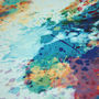 World Map Paint Splashes Blue Art Print, thumbnail 3 of 3