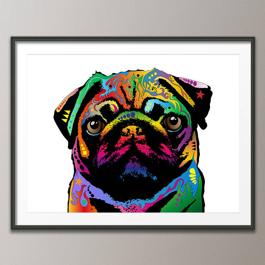 Dog pop art store canvas