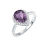 Amethyst 925 Sterling Silver Pear Drop Ring, thumbnail 2 of 7