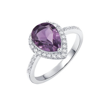 Amethyst 925 Sterling Silver Pear Drop Ring, 2 of 7