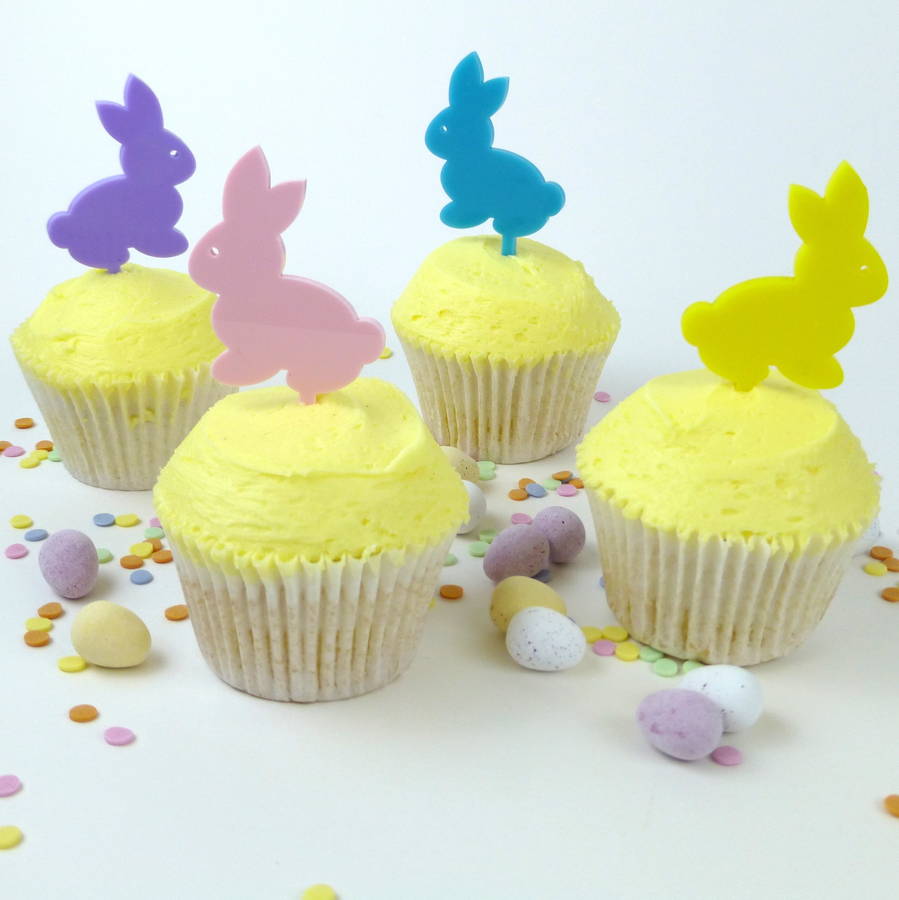 gold glitter bunny cake toppers by miss cake | notonthehighstreet.com