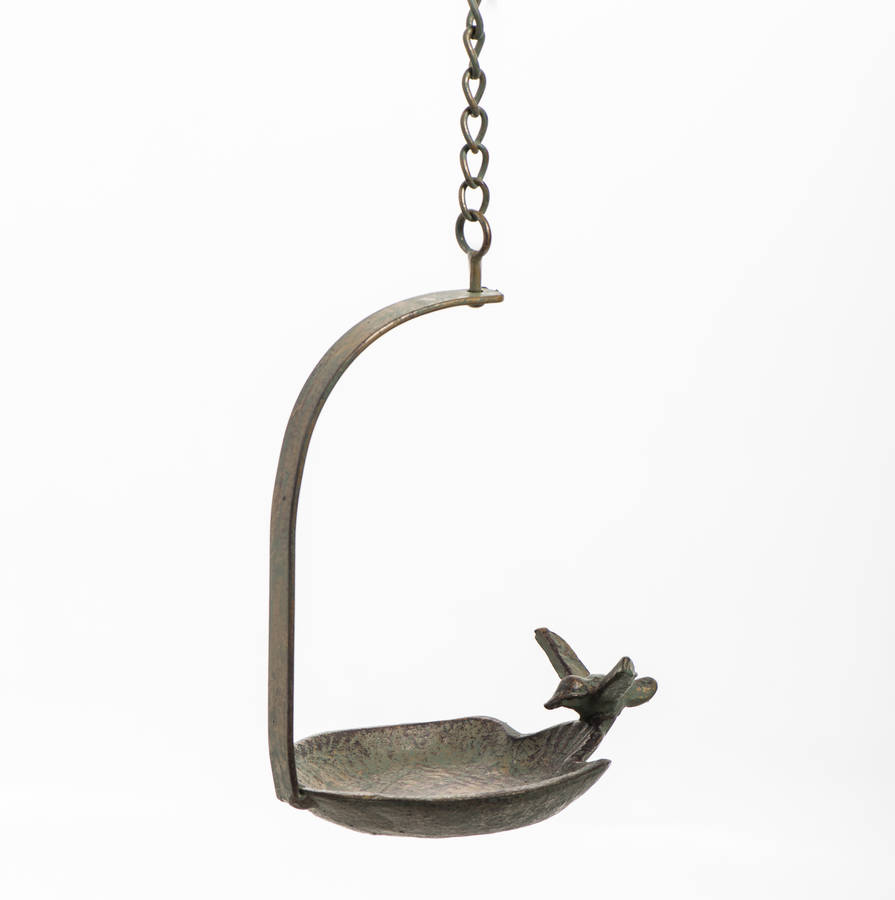 Hanging Antique Cast Iron Bird Dish By The New Eden