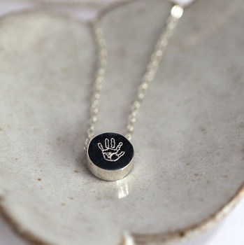 Personalised Engraved Hand Print Charm Necklace, 2 of 4