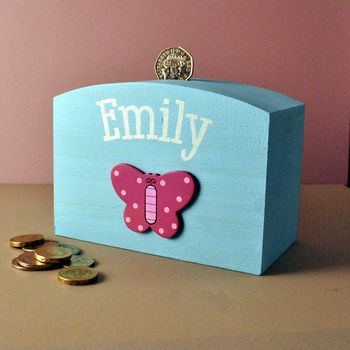 Personalised Money Box Butterfly, 2 of 2
