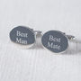 Best Man Best Mate Silver Plated Cufflinks, thumbnail 1 of 4