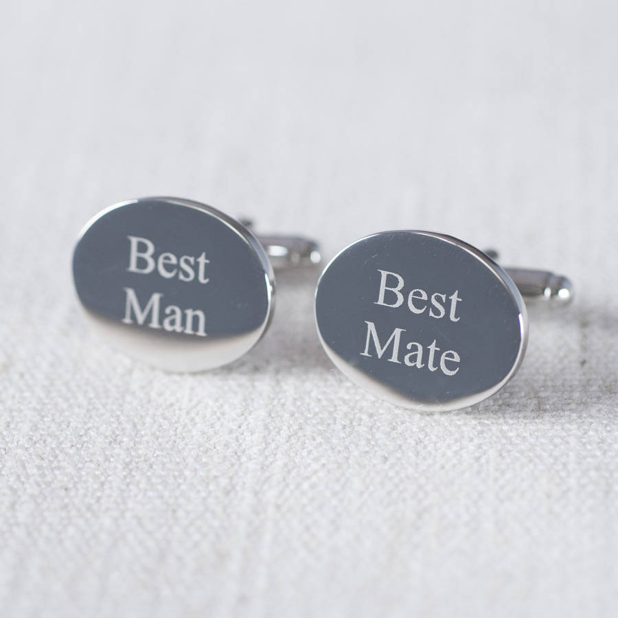 Best Man Best Mate Silver Plated Cufflinks, 1 of 4