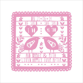 Personalised Papercut Style Print 'I do', 4 of 8