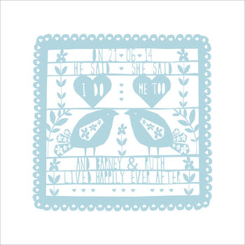 Personalised Papercut Style Print 'I do', 5 of 8