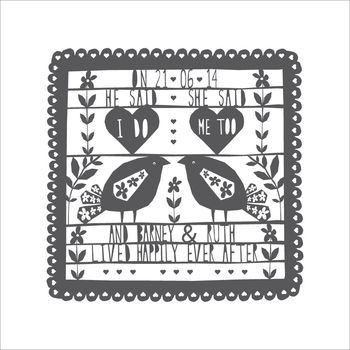 Personalised Papercut Style Print 'I do', 6 of 8