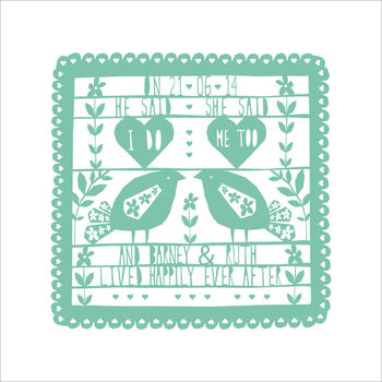 Personalised Papercut Style Print 'I do', 7 of 8