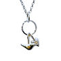 Solid Silver Heart And Bird Necklace With Gold, thumbnail 2 of 2