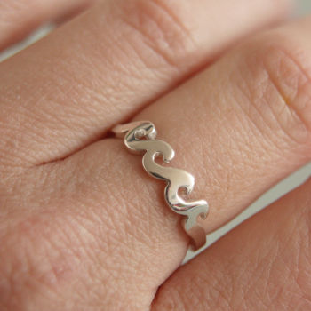 Wave Ring Handmade Sterling Silver, 5 of 8