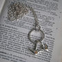 Solid Silver Heart And Bird Necklace With Gold, thumbnail 1 of 2