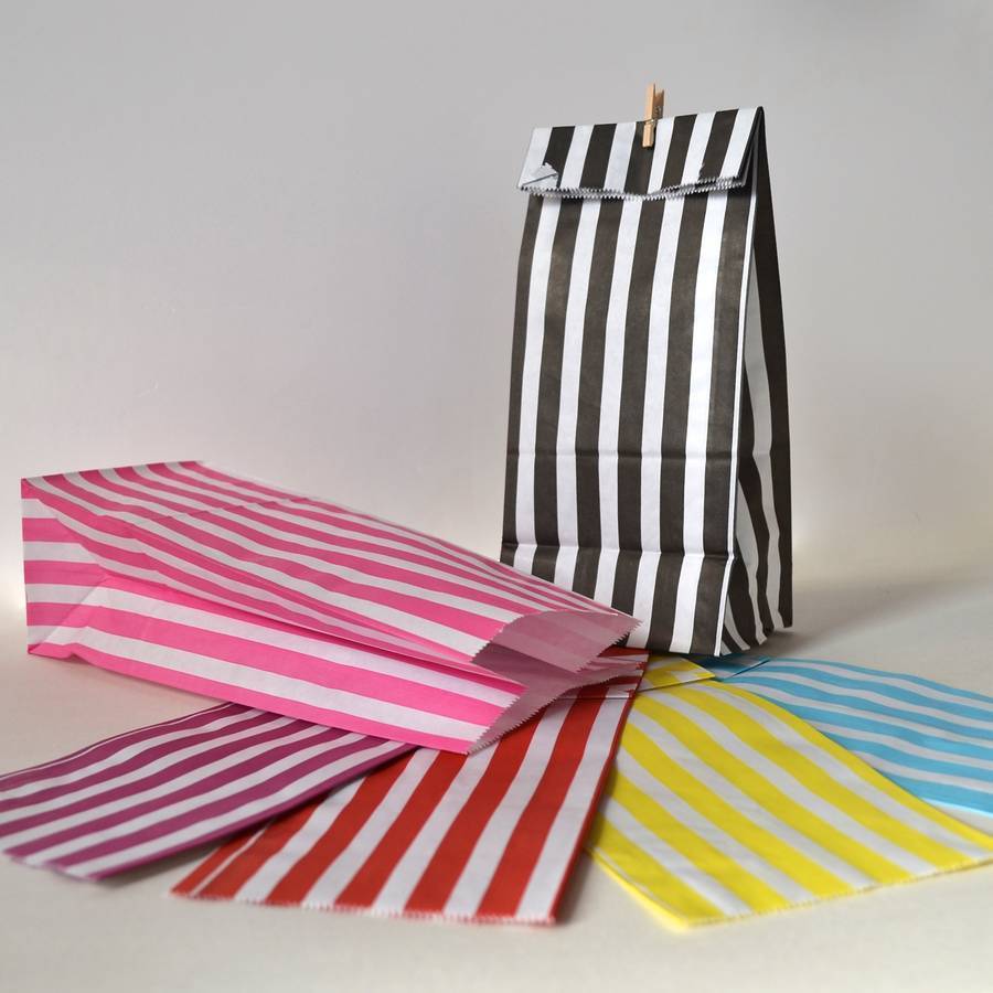 Striped Paper Party Bags By Clouds and Currents