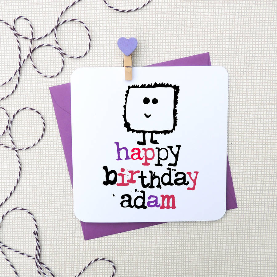 Happy Birthday Personalised Name Card By Parsy Card Co ...