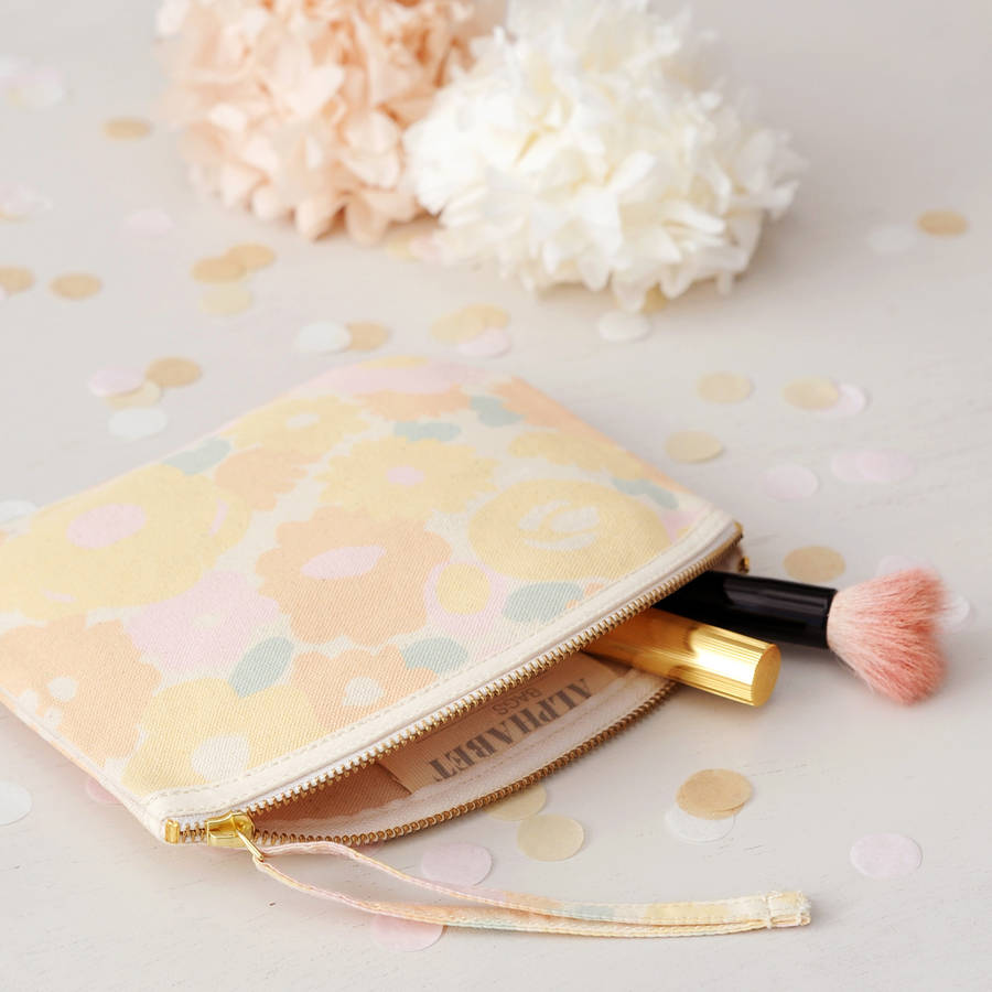 floral canvas pouch by alphabet bags