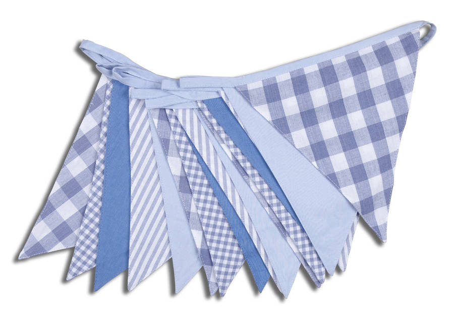 Shades Of Blue Cotton Bunting By The Cotton Bunting Company