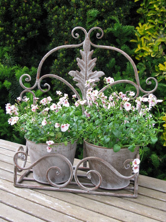 Steel Two Pot Wall Planter By The New Eden | notonthehighstreet.com