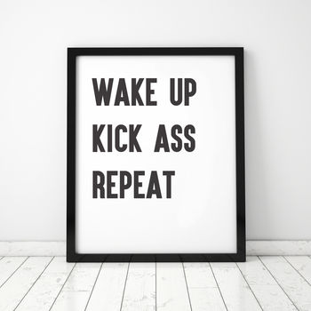 'Wake Up Kick Ass' Typography Print, 2 of 4