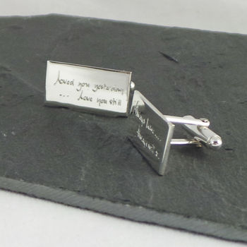 Personalised Engraved Cufflinks In Silver, 3 of 7