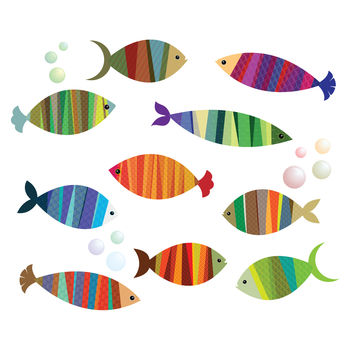 Patterned Fish Wall Stickers, 2 of 2