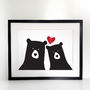 Bear Couple 'Selfie' Personalised Day Print, thumbnail 3 of 5