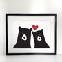 Bear Couple 'Selfie' Personalised Day Print, thumbnail 5 of 5