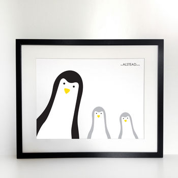 Penguin Family Selfie, Personalised Print, 9 of 11