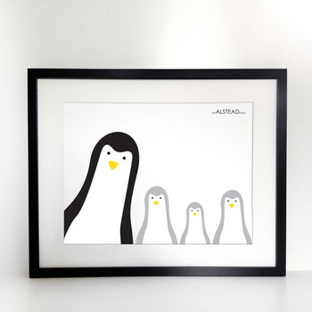 Penguin Family Selfie, Personalised Print, 10 of 11