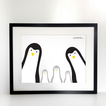 Penguin Family Selfie, Personalised Print, 7 of 11