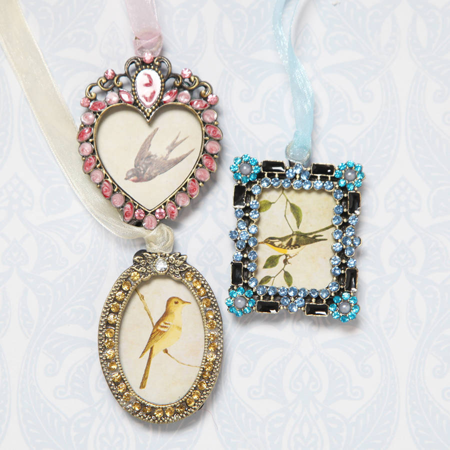 Mini Hanging Rhinestone Photo Frame Or Place Settings By Red Berry Apple