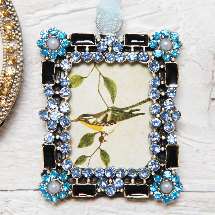 Mini Hanging Rhinestone Photo Frame Or Place Settings By Red Berry