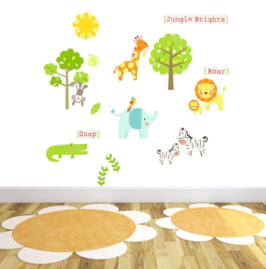 jungle brights fabric wall stickers by littleprints