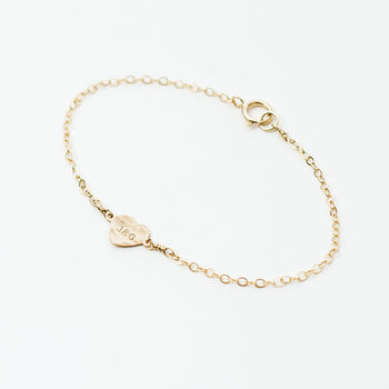 Personalised 14k Gold Filled Heart Bracelet, 2 of 5