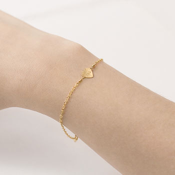 Personalised 14k Gold Filled Heart Bracelet, 3 of 5