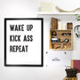 'Wake Up Kick Ass' Typography Print, thumbnail 1 of 4