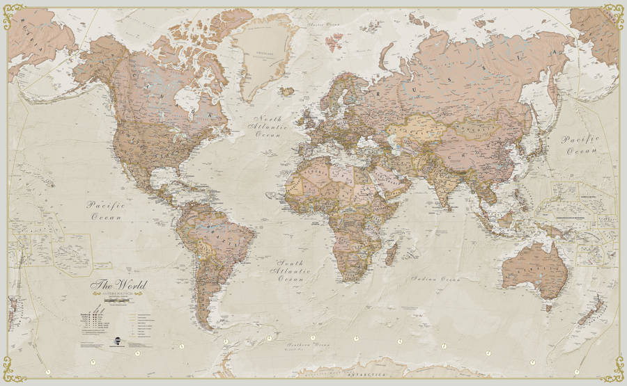 Antique Map Of The World Wall Hanging By Maps International ...