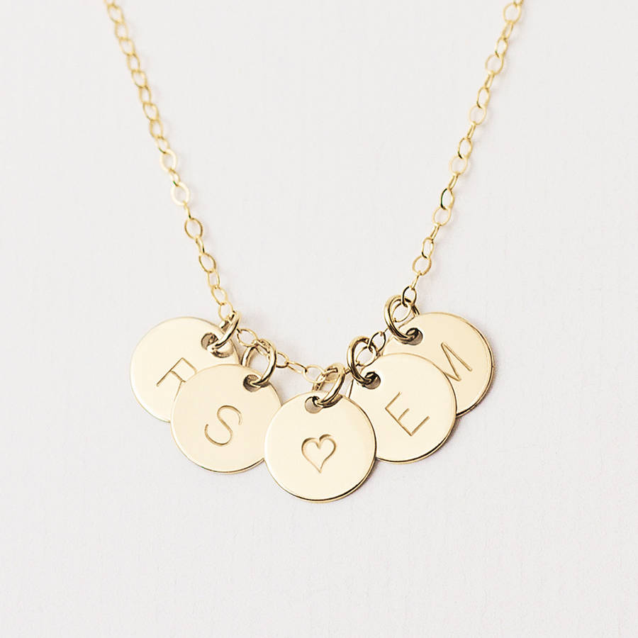 Disc necklaces on sale with initials