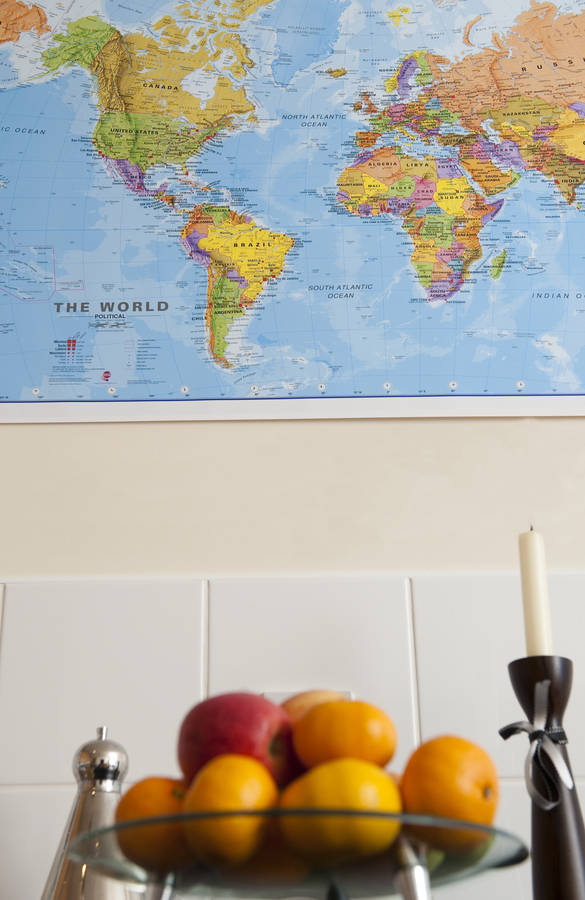 World Map Wooden Wall Hanging By Maps International