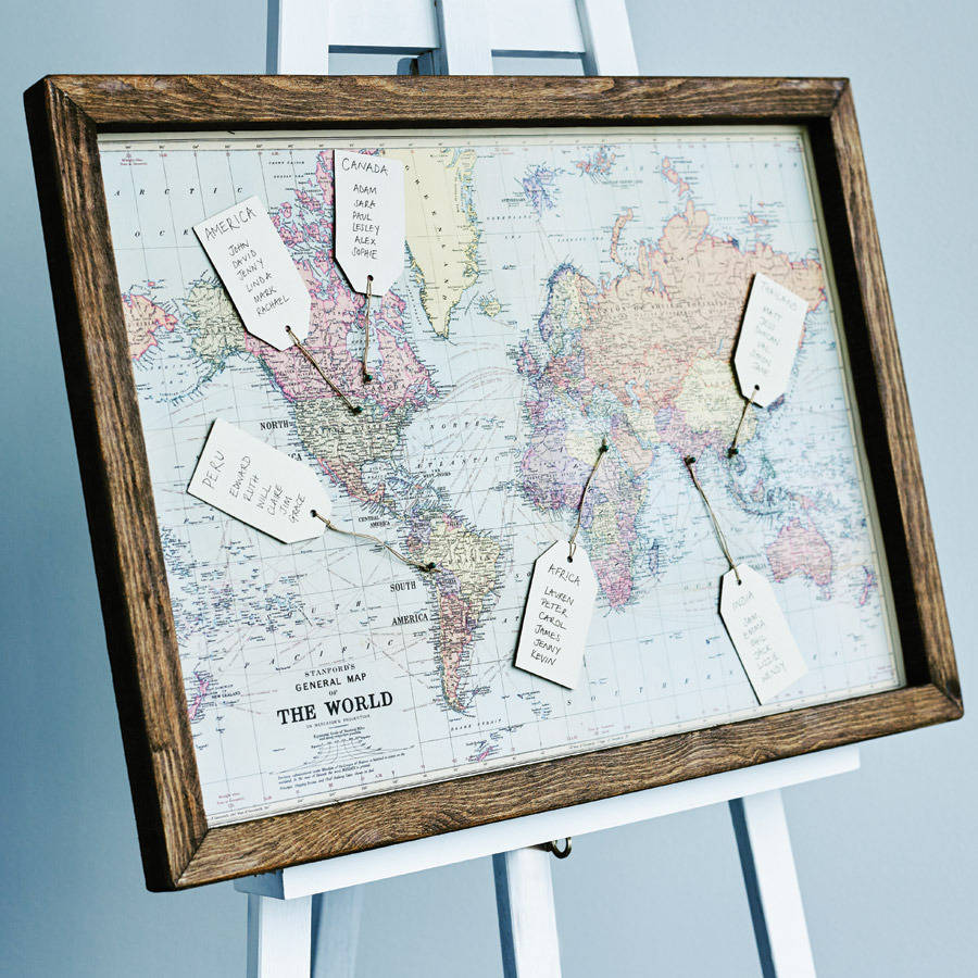 World Map Wedding Seating Chart