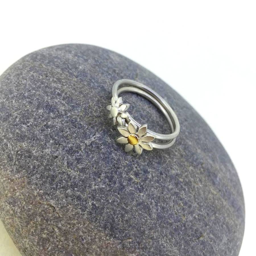 silver daisy ring by sarah dorans jewellery