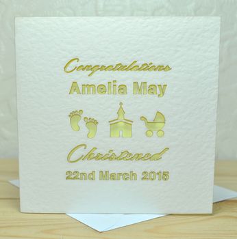 Personalised Laser Cut Christened/Baptism Card, 6 of 7