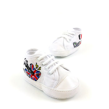 Personalised I Love Rock And Roll Baby Canvas Shoes, 2 of 7