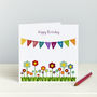 Bunting And Flowers: Personalised Card, thumbnail 1 of 4