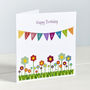 Bunting And Flowers: Personalised Card, thumbnail 2 of 4