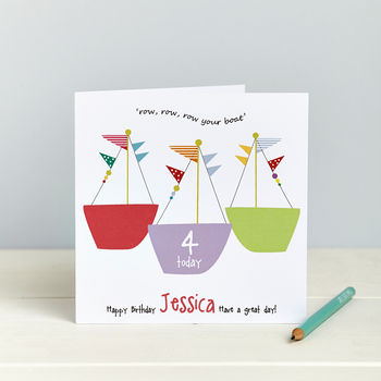 Row Your Boat: Personalised Birthday Card, 3 of 5