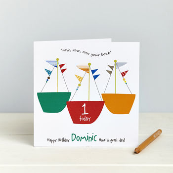 Row Your Boat: Personalised Birthday Card, 4 of 5